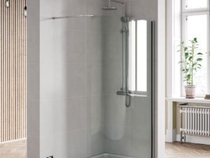 Curved Wetroom Panel Chrome